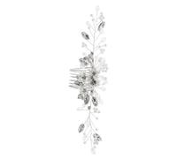 CALLARON Peigne de Mariage Argenté avec Éclatants Accessoire Cheveux de Mariée Adaptable pour Chignons Classiques et Vintage Élégant pour Femme