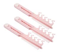 CALLARON Peigne Lisseur Pliable en Plastique 3 Pièces Rose Mini Peigne Antistatique pour Cheveux Outil de Coiffage de V Résistant à la Chaleur Portable pour Voyage et Usage Quotidien