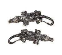 CALLARON Pendentif Porte-clés Crocodile en Laiton Massif, Lot de 2