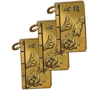 CALLARON Pendentifs Amulettes en Cuivre 3 Pièces, Ornement Antique | Porte-clés Décoratif à Mots Chinois, Format Compact et Léger, Usage Bureau