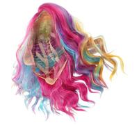 CALLARON Perruque Bouclée De Couleur Arc-en-ciel Perruque Courte Arc-en-ciel Fil Haute Température