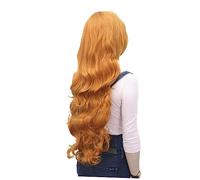 CALLARON Perruque Longue Ondulée Frange Perruques Pour Femmes Style Lolita Couleur Orange