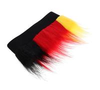 CALLARON Perruque Supporter Allemande Noir Synthétique Portable pour Événements Fête et Cosplay