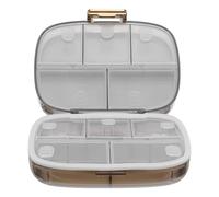 CALLARON Pilulier Hebdomadaire Grand Format 7 Jours Boîte à Remède Portable Double Couche Blanche Étui Hermétique de Voyage avec Compartiments Scellés pour Organisation Quotidienne