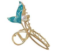 CALLARON Pince à Griffes en Métal Grandes Bleu Perle Queue de Poisson Cheveux Épais Femmes Usage Quotidien Accessoires Coiffure Anti-dérapante