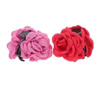 CALLARON Pinces à Cheveux Griffes Fleurs 2 Pcs Grandes Double Face Rouge Et Rose Pour Cheveux Épais Femmes Coiffure Élégante Quotidienne