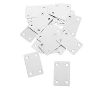 CALLARON Plaques Droites pour Meubles en Acier Inoxydable 20 Pièces, Supports Métalliques à 4 Trous, Plaques de Réparation pour Bois, Fixation Stable pour Projets Industriels et Bricolage