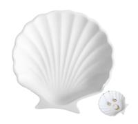 CALLARON Plateau à Bijoux Coquillage Plateau à Bagues Table d'Entrée Support Plat Vide-Poche Serviette Blanche Finition Plâtre
