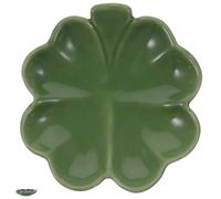 CALLARON Plateau à Bijoux Vert de Trèfle à Design Nordique Délicat en Céramique Vert de Trèfle à, Facile à Nettoyer, pour Coiffeuse ou Vitrine de Bijouterie