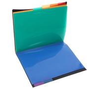 CALLARON Pochette pour Dossiers de Bureau Rigide Noire 6 Compartiments en Plastique pour Organisation de Papiers et Fichiers Scolaires