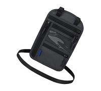 CALLARON Pochette pour Passeport Tour De Cou Multi-Fonctionnelle, Tissu Anti-RFID, Paquet De Voyage Unisexe, Protection Sécurité pour Documents, Couleur Gris Foncé, Format Compact pour Voyages