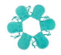 CALLARON Pochettes à Bijoux En Flanelle Bleu Lac 7x9 Cm Lot De 6 Paquet à Cordon De Serrage Paquet De Rangement Polyvalent Pour Bonbons Fêtes Mariage Accueil Présents