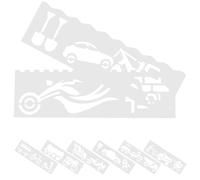 CALLARON Pochoirs de Dessin Automobile Réutilisables en PP Blanc | Motifs Cartoon Ajourés, Créations de Cartes, Bricolage Familial, Adaptés aux Cahiers, au Bois Activités en Classe