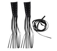 CALLARON Poignées à Pompons pour Moto en Similicuir Noir Couvre-leviers à Franges Universels Antidérapants Accessoire Moto Élégant pour Guidon et Frein Installation Simple