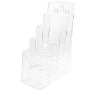 CALLARON Porte-brochures en Acrylique Transparent 4 Niveaux A6, Présentoir de Bureau Mural pour Documents, Flyers et Prospectus, Support Porte-dossiers Polyvalent pour Affichage A4,