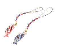CALLARON Porte-clés Pendentifs Carpe Rouge Accessoire Polyvalent et Décoratif en Alliage et Corde Lot de 2 pour Téléphone Portable, Vacances