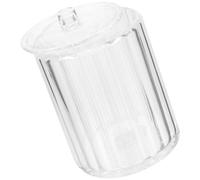 CALLARON Porte-Coton Tiges Transparent Acrylique avec Couvercle Rangement Compact pour Coton Boules et Cotons Réutilisables Salle de Bain Cuisine Bureau