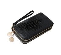 CALLARON Portefeuille Cuir PU Femme avec Fermeture Éclair Grand Porte-Monnaie avec Plusieurs Compartiments pour Cartes