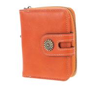 CALLARON Portefeuille Femme à Deux Volets Petit Porte-Monnaie Zippé Cuir PU avec Breloque Chaînette Porte-Cartes Moderne