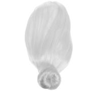 CALLARON Postiche de Vieille Dame Synthétique Blanche pour Cosplay et Fêtes Coiffure en Chignon Confortable pour Femmes Adultes