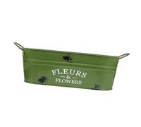 CALLARON Pot de Fleurs Rétro en Fer Ovale pour Intérieur, Jardinière Vintage en Métal Décorative et Solide Style Ancien et Rustique