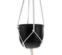 CALLARON Pot Suspendu en Fer Corde Coton, Noir, pour Jardin et Cour