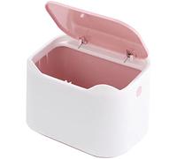 CALLARON Poubelle de Bureau Compacte Couvercle à Bouton-poussoir, en Abs Rose, Mini Seau à Déchets Multifonction pour Chambre ou Bureau