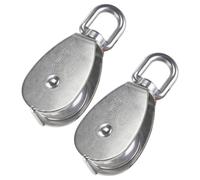 CALLARON Poulie Fixe en Acier Inoxydable 304 à Gorge en U, Lot de 2 Poulies de Levage Robustes Roulement, pour Câble Acier et Traction Industrielle, Usage Fitness et Alpinisme