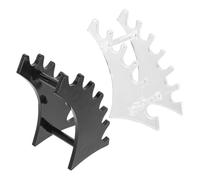 CALLARON Présentoir à Pinceaux De Maquillage Horizontal 2 Pièces Mini Portable en Plastique Noir Et Transparent pour Organisation Outils Cosmétiques Et Séchage