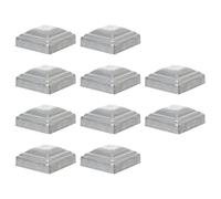 CALLARON Protection pour Poteaux Métalliques 10pcs 60x60 mm Argent Fer Capuchons pour Colonnes de Barrières Routières Usage en Plein Air
