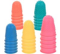 CALLARON Protège-Doigts en Caoutchouc à Surface Granuleuse, Lot de 25 Manchons Légers et Flexibles, Protection pour Doigts en Travaux Manuels et Professionnels Couleur Aléatoire