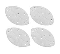 CALLARON Réparation de semelles de bottes 4 Paires Plaques de Talon en Métal Argenté Demi-lune, Remplacement des Coussinets de Talonnette, Adaptées aux Environnements à Fort et