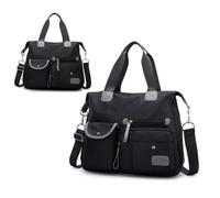 CALLARON Sac à Main Nylon Haute Capacité Imperméable pour Femme et Mère Sac Porté Main Élégant Noir