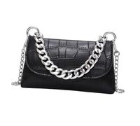 CALLARON Sac Banane Mini Noir PU Élégant avec Chaîne Épaisse et Fine Bandoulière pour Femmes Capacité Spacieuse pour Téléphone et Clés Sorties et Travail