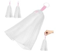 CALLARON Sachet à Savonnette en Filet Mousse de Savonnette 3 Pièces Compact Pratique pour Visage Polyéthylène Résistance Cordon de Serrage Rangement Mural