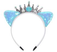 CALLARON Serrage-tête en Tissu Confortable pour Garçon et Filles Oreilles de Chat Design Paillettes Délicates Bandeau Facile à Porter pour Cosplay et Fête