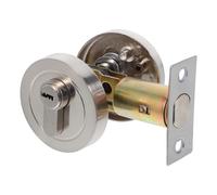 CALLARON Serrure à Pêne Dormant Ronde pour Porte Entrée et Chambre Sécurité Renforcée Installation Simple avec Clé Incluse Finition Acier Lisse et Résistante