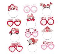 CALLARON Set Bandeaux en Papier Léger et Lunettes Saint-Valentin pour Adultes Accessoires de Fête Confortables et Originaux Décoration et Photo Party Lot Saint-Valentin