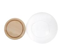 CALLARON Set de 1 Cloche en Verre Base en Bois pour Décoration Micro Paysage et Fleur Éternelle, Protection Anti-poussière, pour Étagère et Créer Une Ambiance Romantique