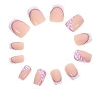 CALLARON Set de Faux Ongles Press en Abs Rose Paillettes Brillantes, Style Élégant et Polyvalent pour Femmes et Adolescentes, 24 Pièces pour Manucure Complète