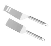 CALLARON Spatules à Pizza Ergonomique en Acier Inoxydable Lot de 2 Antidérapant, Outil de Serveur à Pizza pour Restaurants Cuisine Professionnelle
