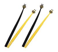 CALLARON Stylos à Bille Silicone 0.5 MM Lot de 4 pour Apprentissage Scolaire Design Abeille, Papeterie pour Élèves
