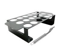 CALLARON Support de Barbecue en Acier Inoxydable pour Cuisse de Poulet avec 18 Trous, Poignée Ergonomique, Facile à Suspendre, pour Barbecue et Four
