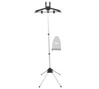 CALLARON Support de Défroisseur Vapeur pour Vêtements, Cintre de Repassage Pied Pliable et Réglable en Hauteur, Alliage D'aluminium, Noir, Moufles de Repassage et Paquet de Rangement,