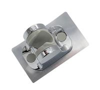 CALLARON Support de Pommeau Abs Argenté Base Adhésive sans Perçage, Réglable en 5 Positions pour Salle de Bain à Domicile ou Hôtel