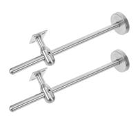 CALLARON Support de Rampe D'escalier Design Compact en Acier Inoxydable Argenté 2 Pièces avec Réglage de Hauteur et Fixation Murale Sécurisée avec Cache Bride pour Appartements et Hôpitaux