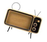 CALLARON Support de Téléphone Portable pour Regarder des Films en Plastique Rétro Couleur Café, Support Multifonction pour Bureau ou Salle D'étude
