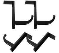 CALLARON Support pour Casque Noir en Plastique, Crochet Suspendre Simple Design pour Écouteurs de Petite à Grosse Taille, 4pcs, pour Bureau ou Café
