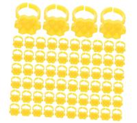 CALLARON Support pour Colle à Extensions de Cils 250 Pièces pour Hexagonal Portable en Plastique Jaune 7 Compartiments de Nid D'abeille Professionnels de L'extension de Cils