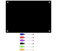 CALLARON Tableau Bavard Magnétique Noir en Acrylique Portable pour Liste de Tâches et Notes sur Réfrigérateur ou Armoires en Fer